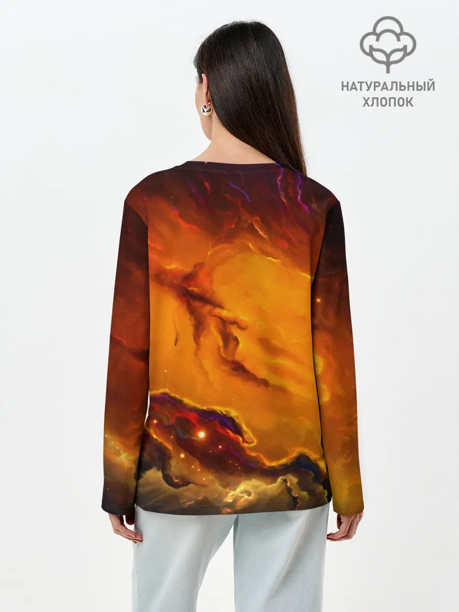 Лонгслив женский. Хлопок / Космос
