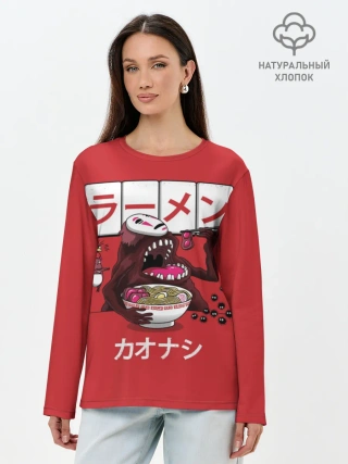 Лонгслив женский. Хлопок / Безликий и голодный бог