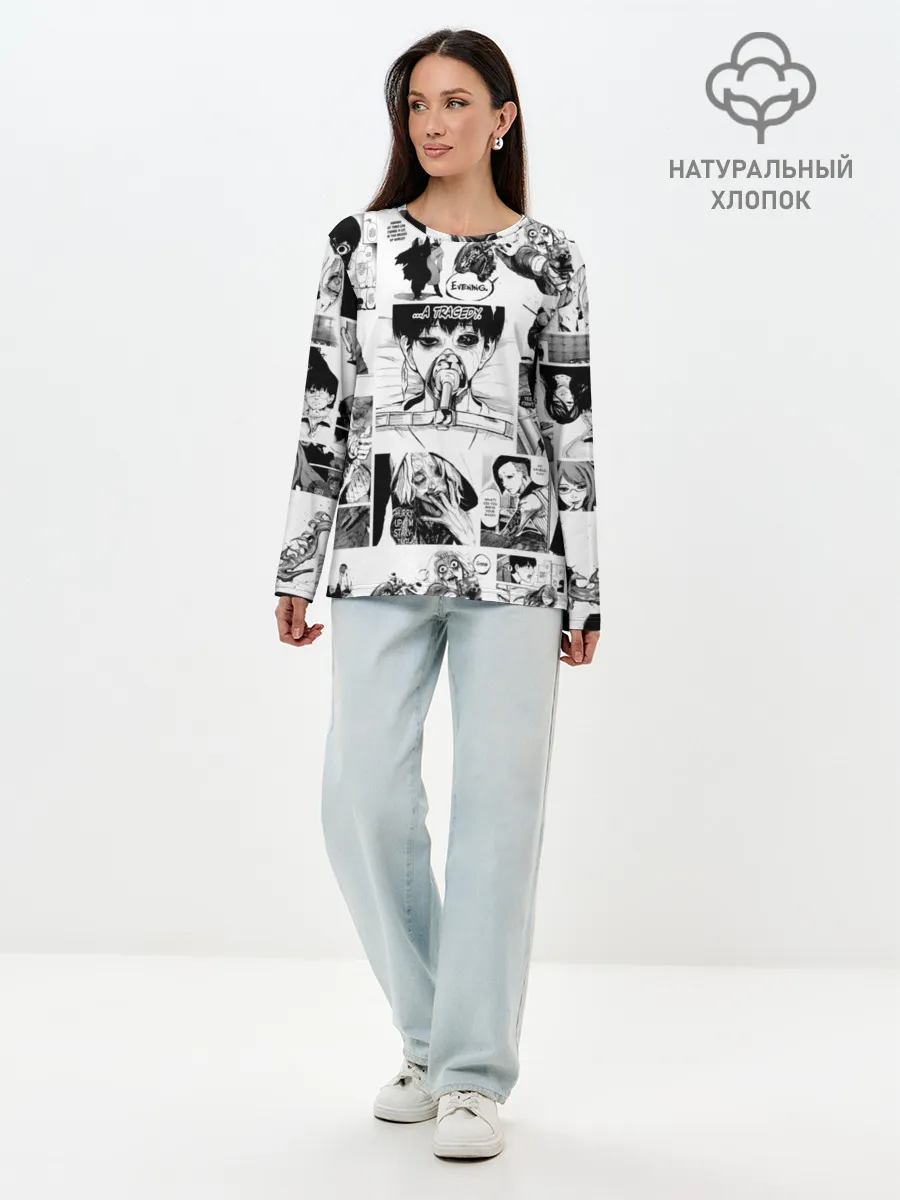 Лонгслив женский. Хлопок / Токийский гуль