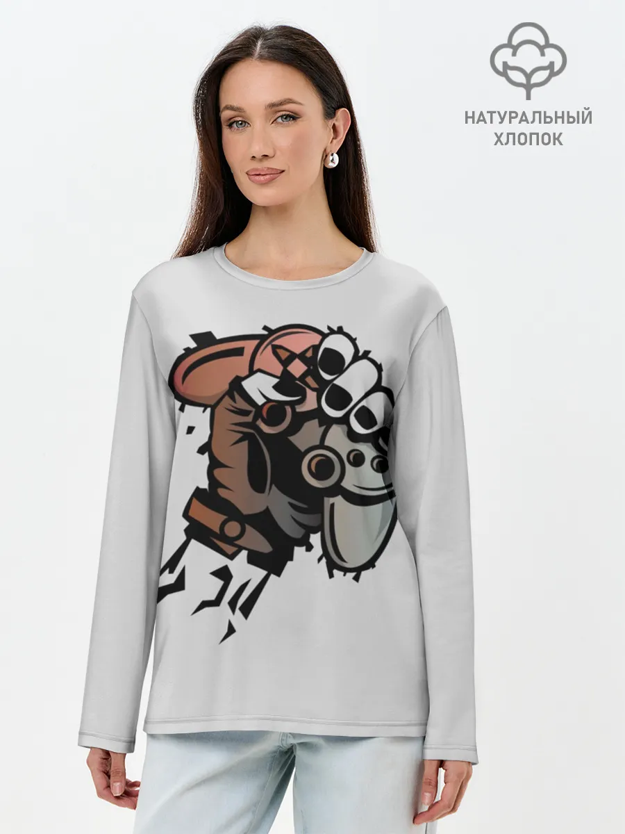 Лонгслив женский. Хлопок / Gamer