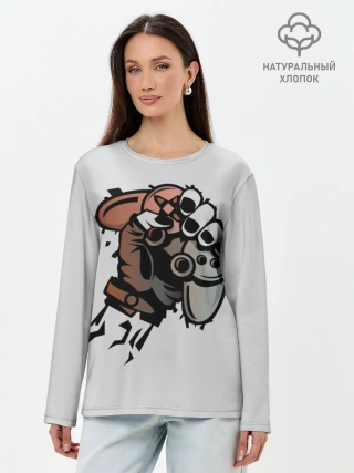 Лонгслив женский. Хлопок / Gamer