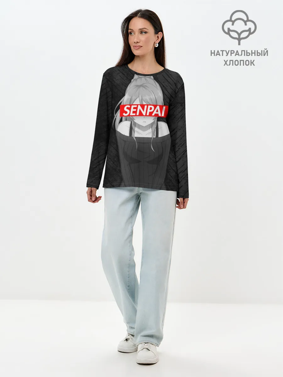 Лонгслив женский. Хлопок / Anime Senpai Girl