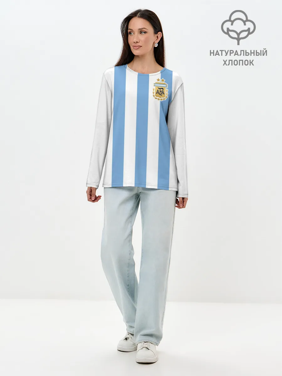 Лонгслив женский. Хлопок / Сборная Аргентины