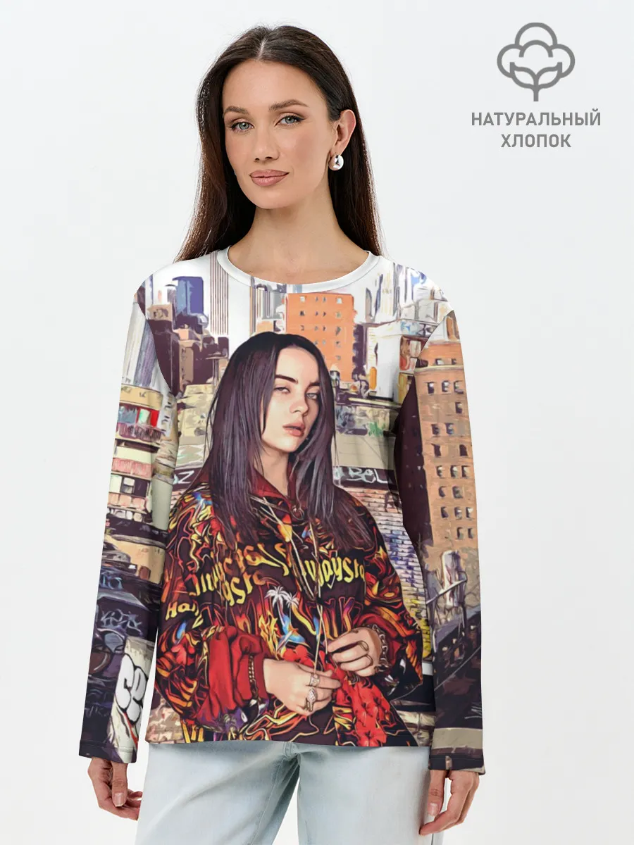 Лонгслив женский. Хлопок / Billie Eilish