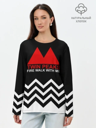 Лонгслив женский. Хлопок / Твин Пикс