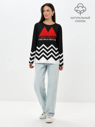 Лонгслив женский. Хлопок / Твин Пикс