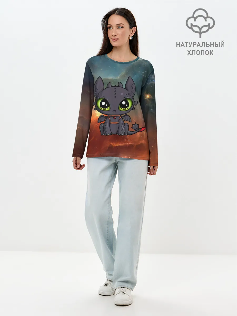 Лонгслив женский. Хлопок / ночная фурия