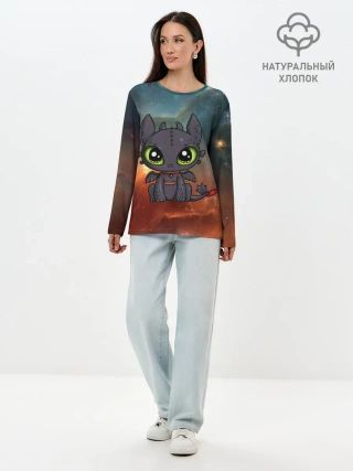 Лонгслив женский. Хлопок / ночная фурия