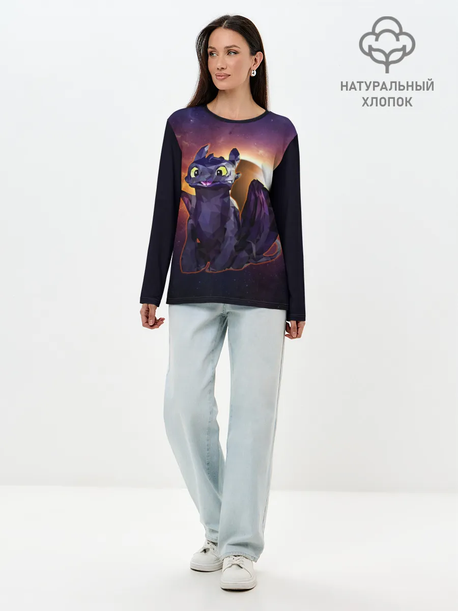 Лонгслив женский. Хлопок / ночная фурия