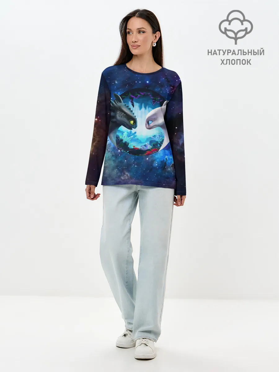 Лонгслив женский. Хлопок / ночная фурия