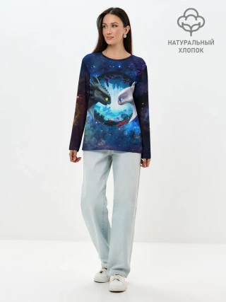 Лонгслив женский. Хлопок / ночная фурия