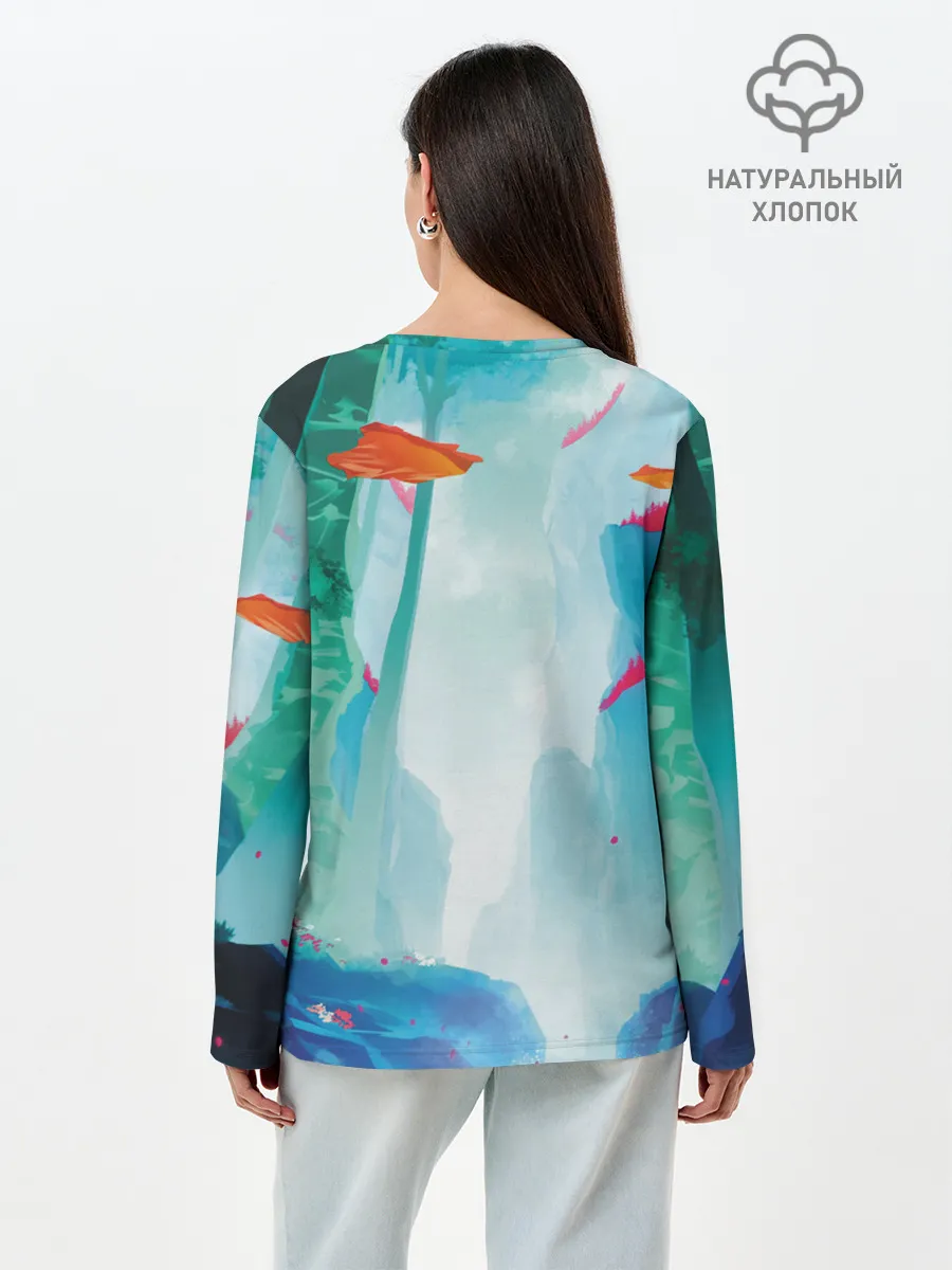 Лонгслив женский. Хлопок / Ежик Соник