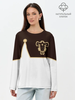 Лонгслив женский. Хлопок / Мантия Чёрный Бык