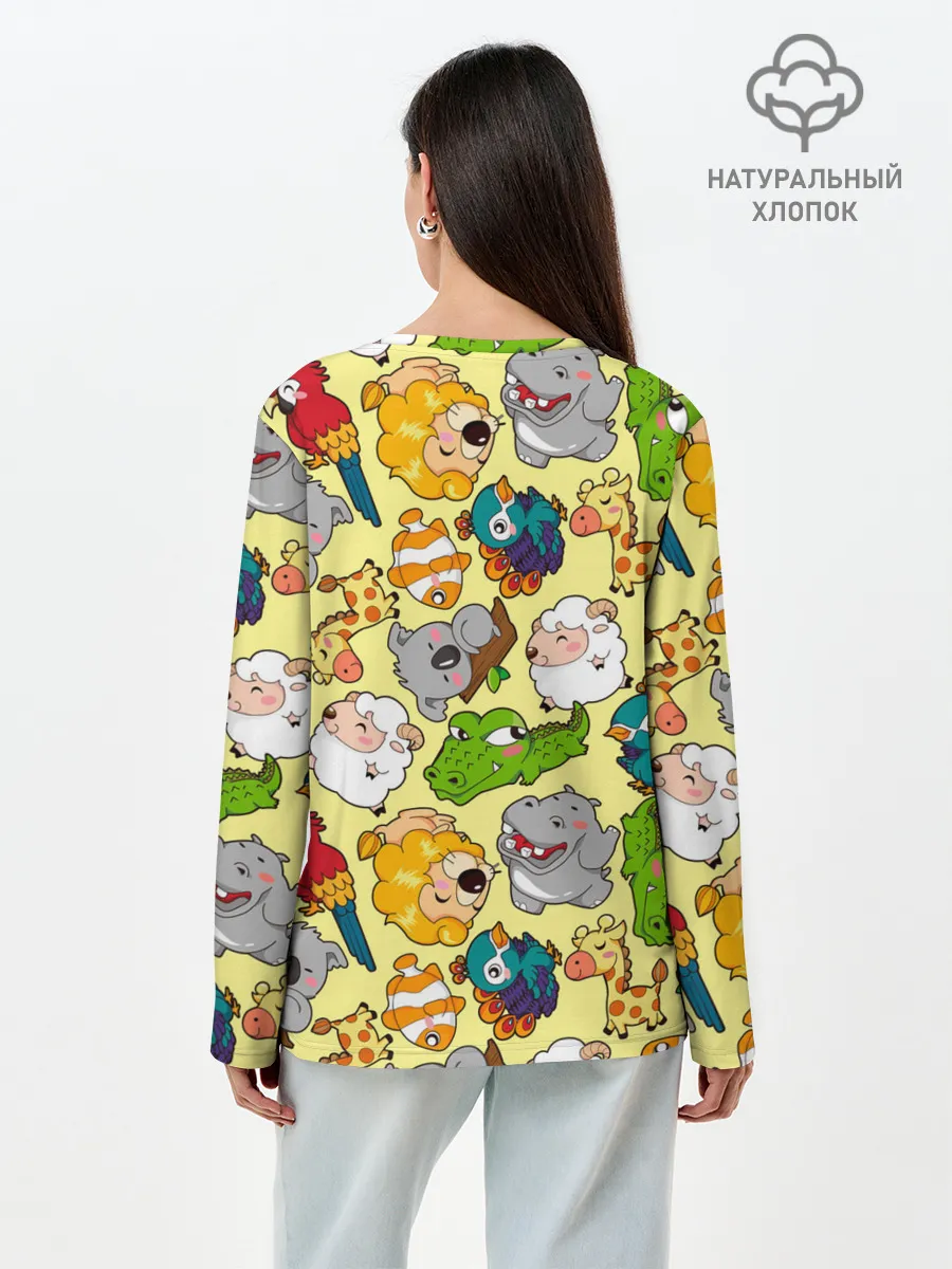 Лонгслив женский. Хлопок / Зоопарк