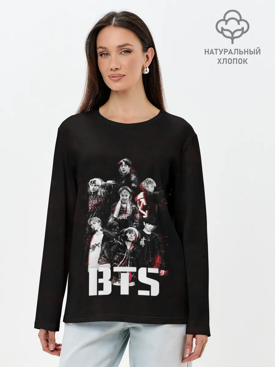 Лонгслив женский. Хлопок / BTS