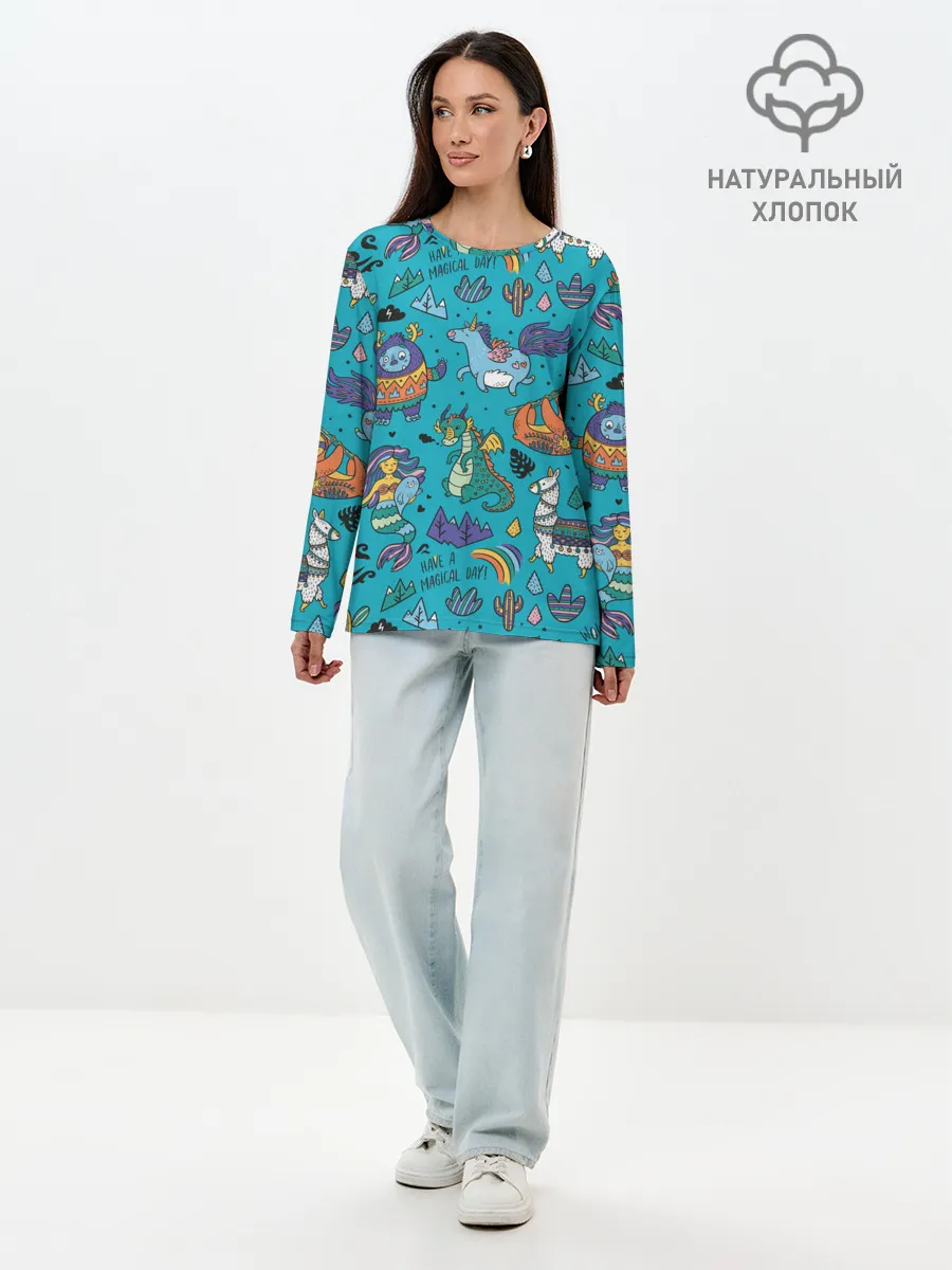 Лонгслив женский. Хлопок / Have a magical day!