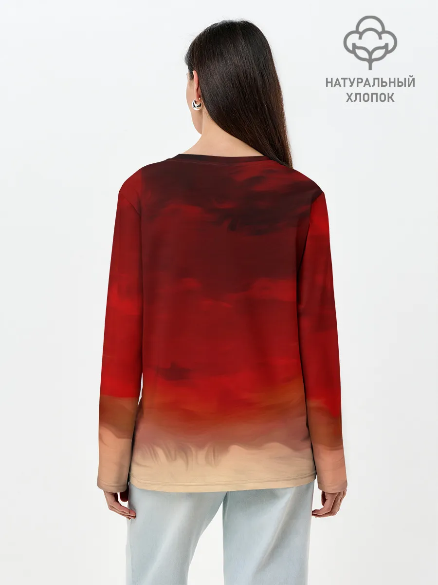 Лонгслив женский. Хлопок / Огненная Лиса