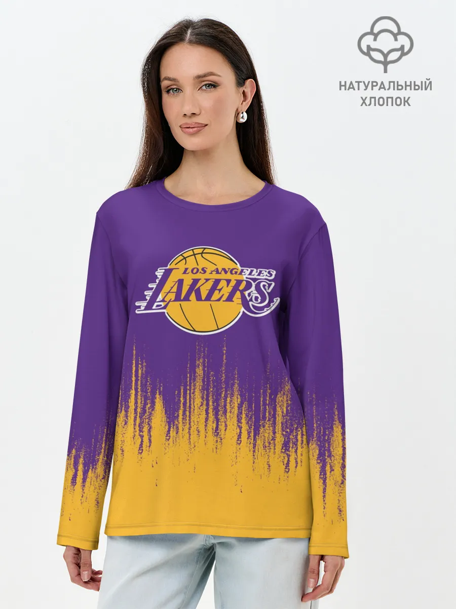 Лонгслив женский. Хлопок / LA LAKERS