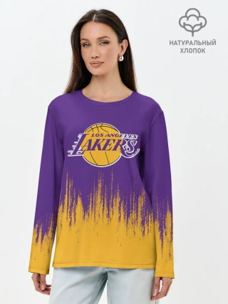 Лонгслив женский. Хлопок / LA LAKERS