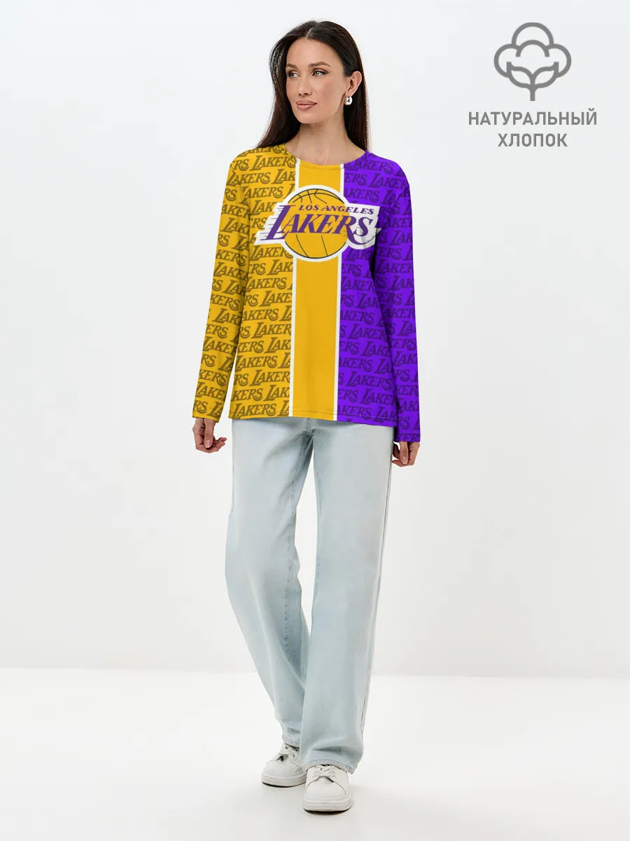 Лонгслив женский. Хлопок / LA LAKERS