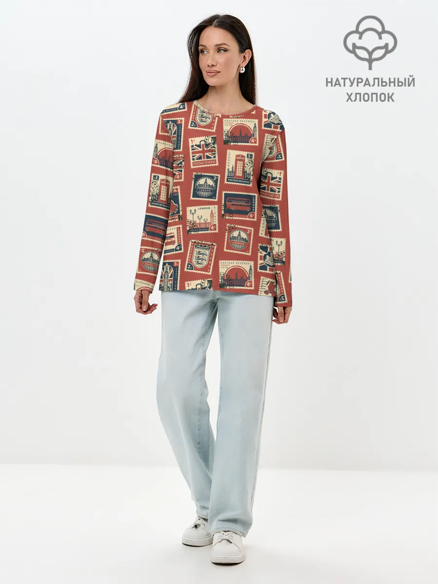 Лонгслив женский. Хлопок / Марки Великобритании