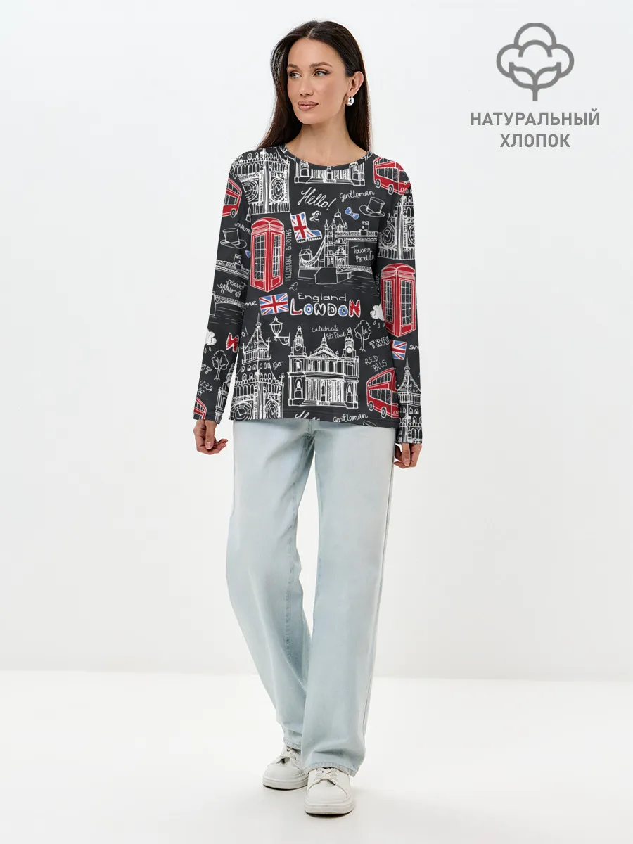 Лонгслив женский. Хлопок / Лондон