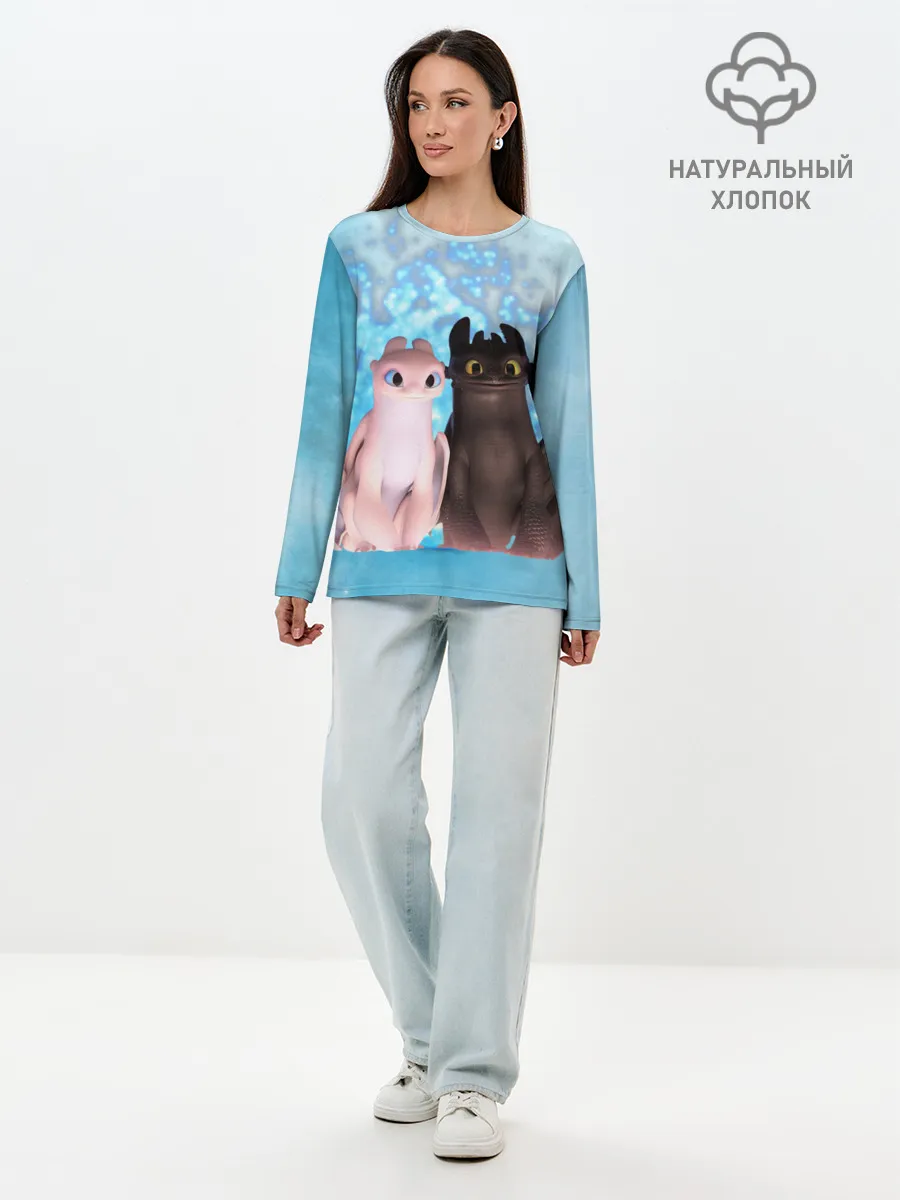 Лонгслив женский. Хлопок / ночная фурия