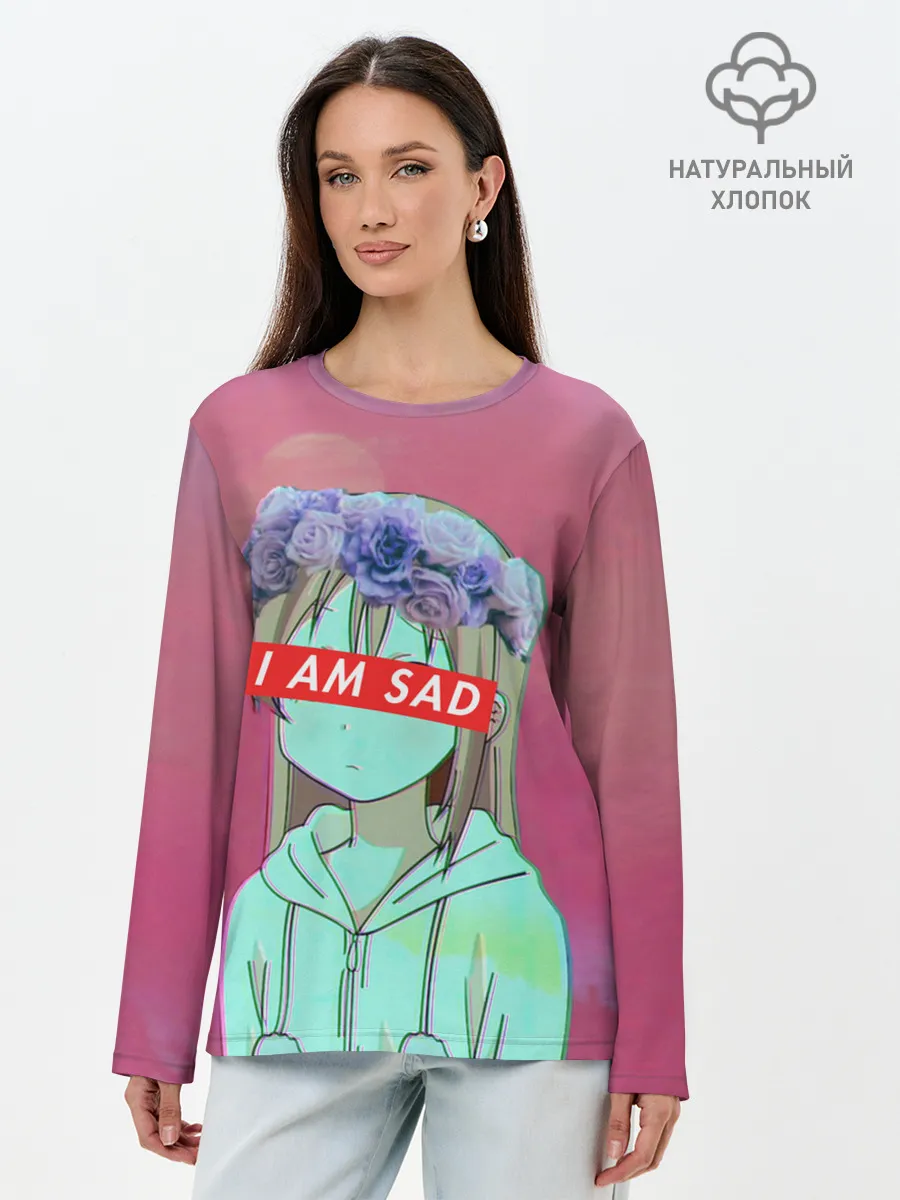 Лонгслив женский. Хлопок / Sadness
