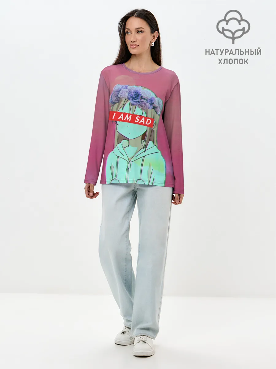 Лонгслив женский. Хлопок / Sadness