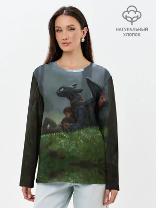 Лонгслив женский. Хлопок / Верные друзья