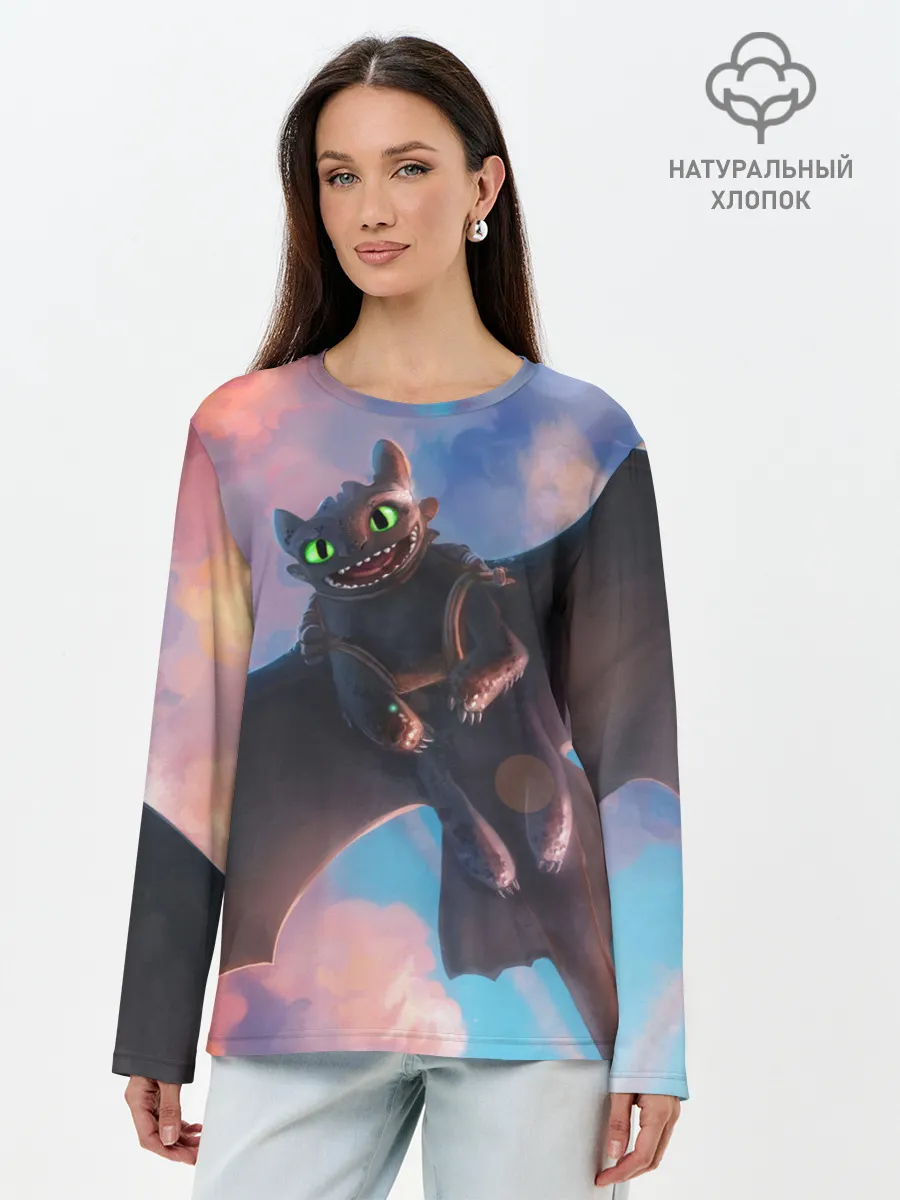 Лонгслив женский. Хлопок / Беззубик