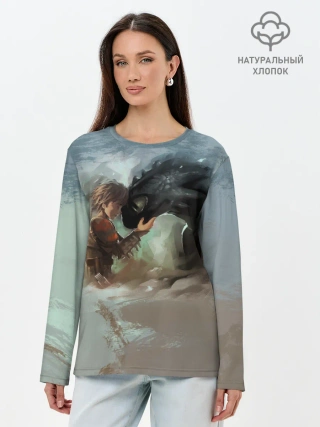 Лонгслив женский. Хлопок / Верные друзья