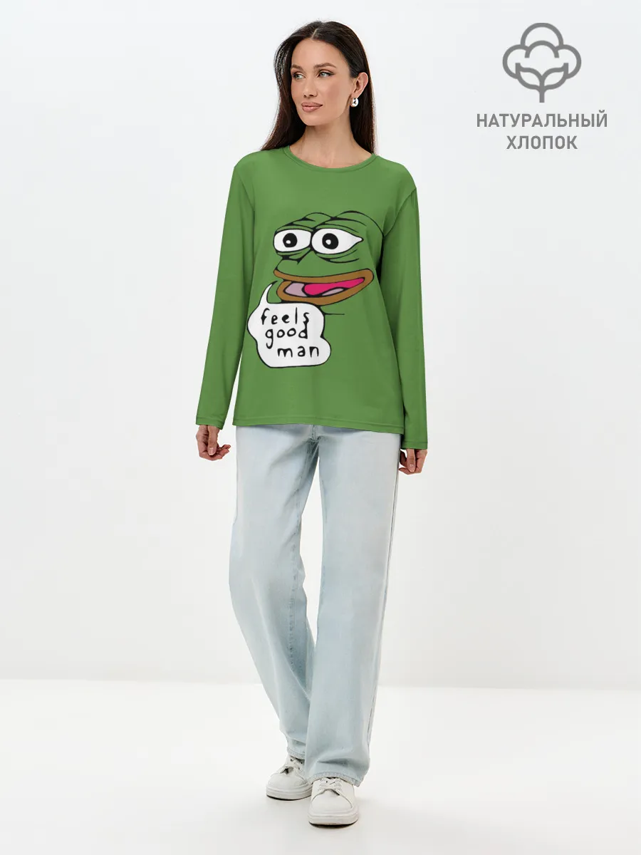 Лонгслив женский. Хлопок / Feels Good Man