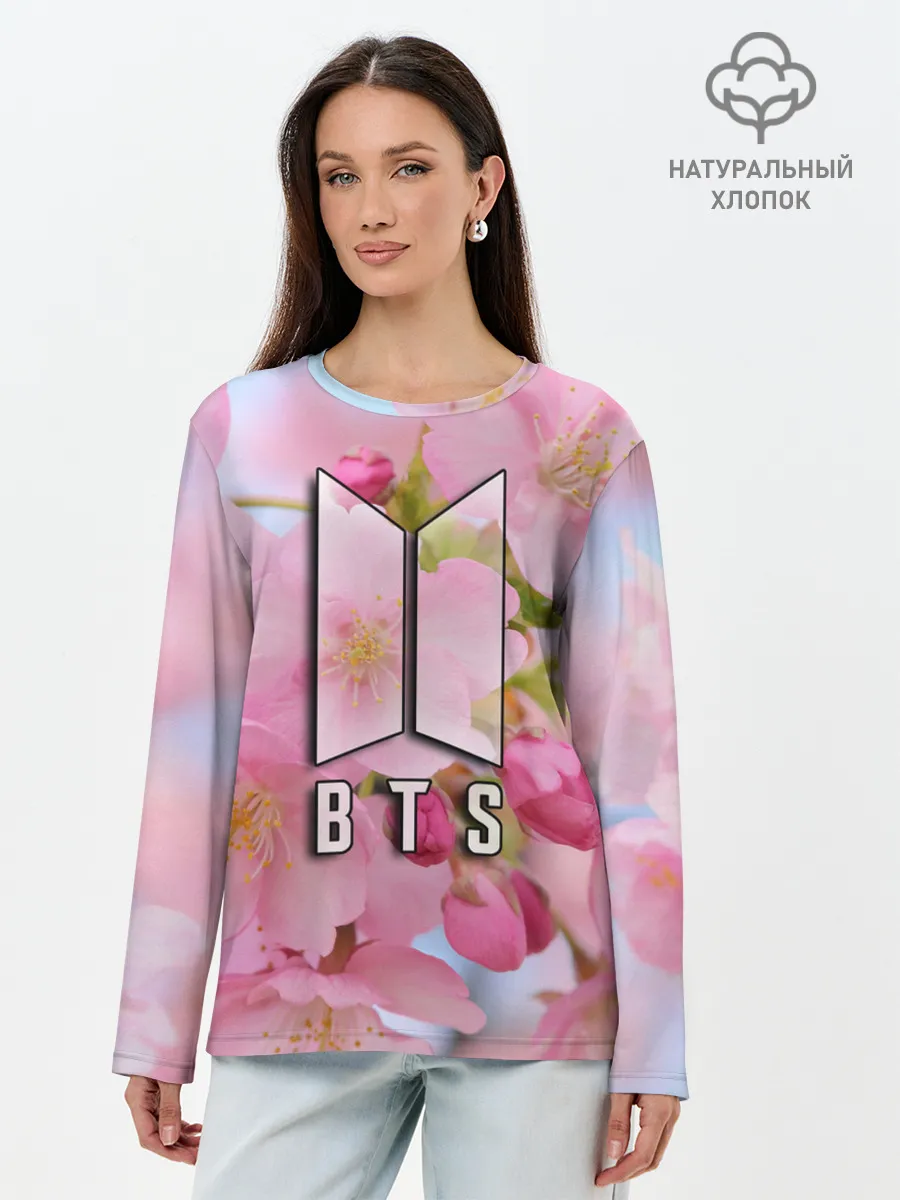 Лонгслив женский. Хлопок / BTS
