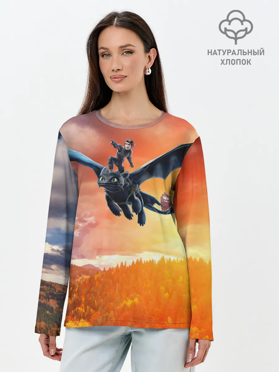 Лонгслив женский. Хлопок / Night Fury