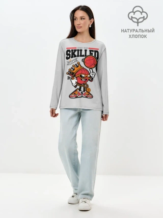 Лонгслив женский. Хлопок / Skilled and lucky
