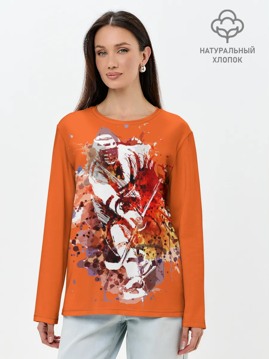 Лонгслив женский. Хлопок / Хоккей