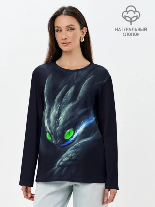 Лонгслив женский. Хлопок / ночная фурия