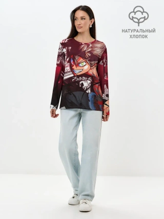 Лонгслив женский. Хлопок / Брутальный арт Асты