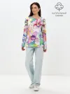 Лонгслив женский. Хлопок / Цветы