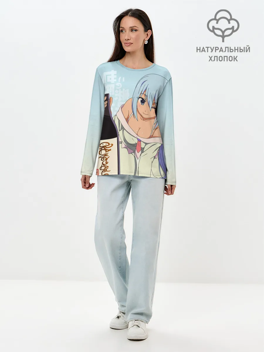 Лонгслив женский. Хлопок / KonoSuba бутылка