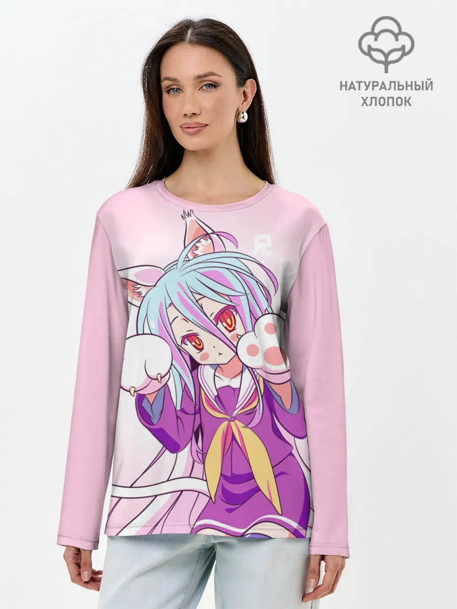 Лонгслив женский. Хлопок / аниме лапки