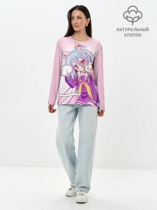 Лонгслив женский. Хлопок / аниме лапки