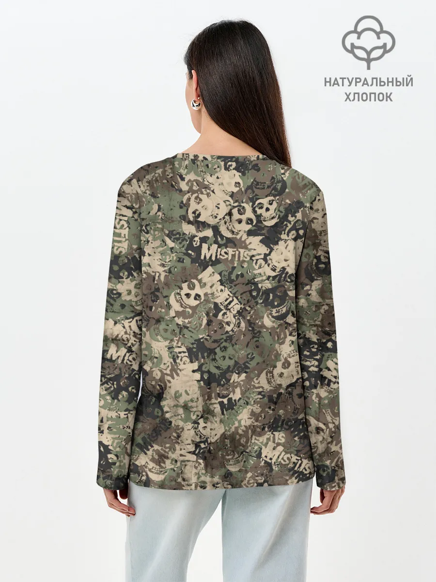 Лонгслив женский. Хлопок / Misfits камуфляж