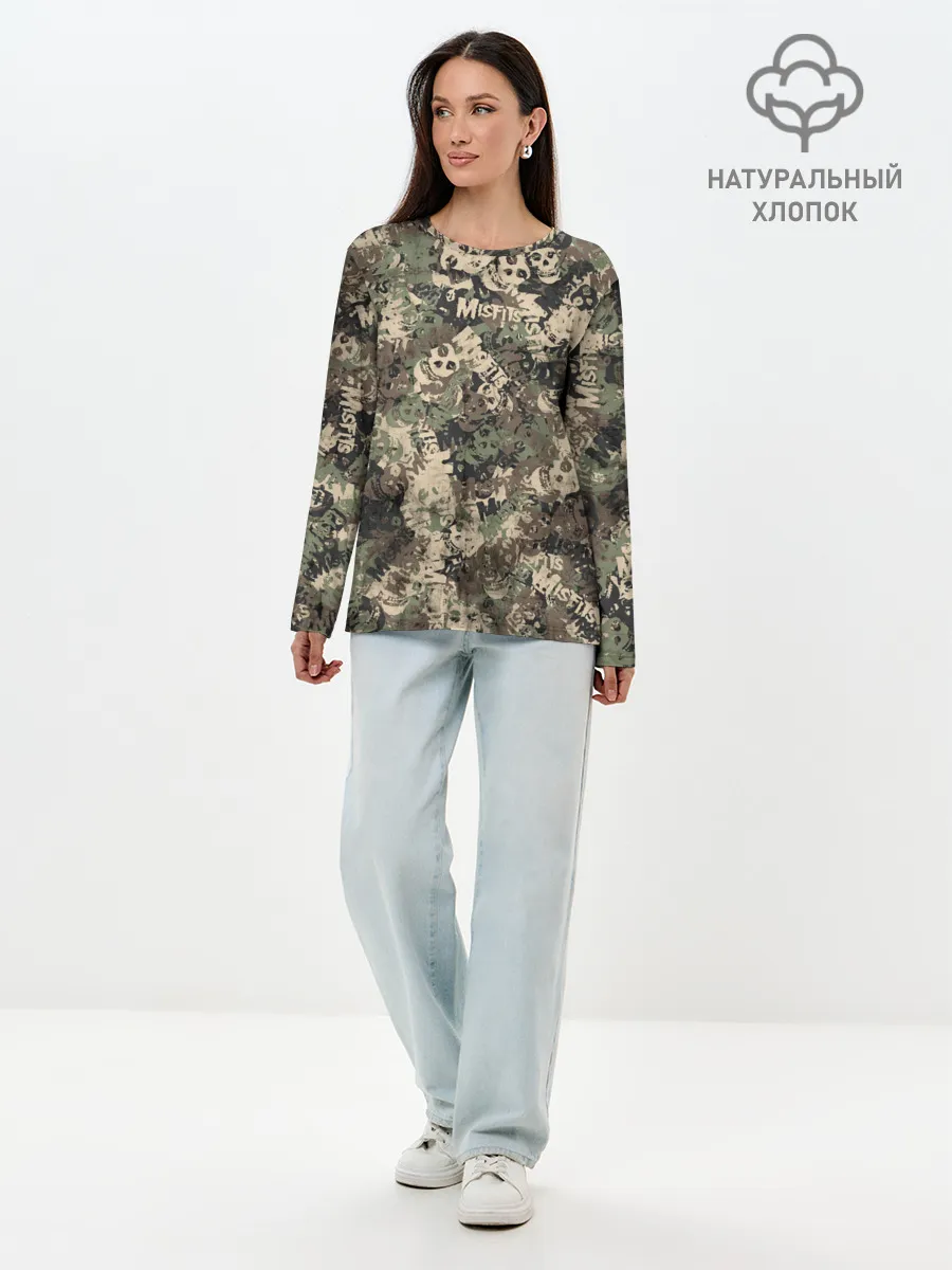 Лонгслив женский. Хлопок / Misfits камуфляж