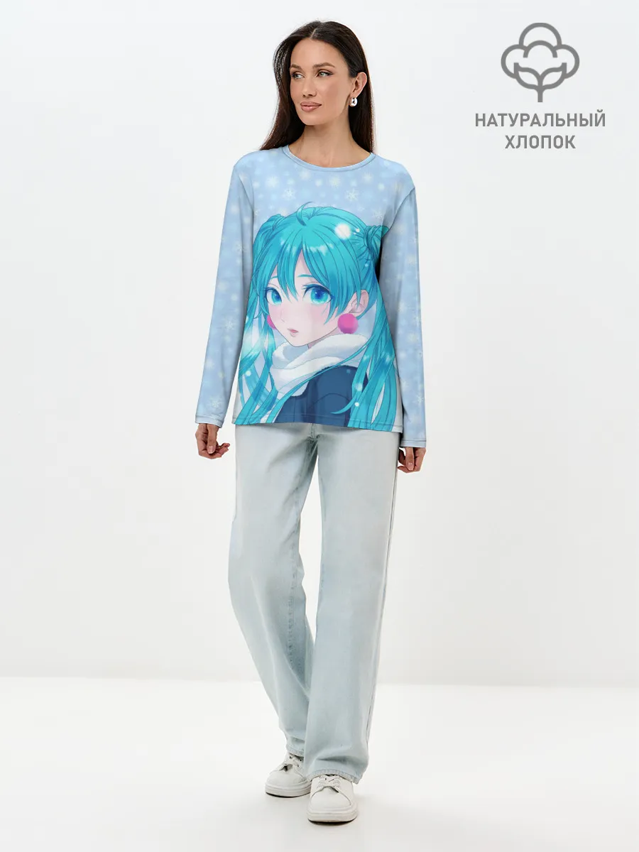 Лонгслив женский. Хлопок / Мику