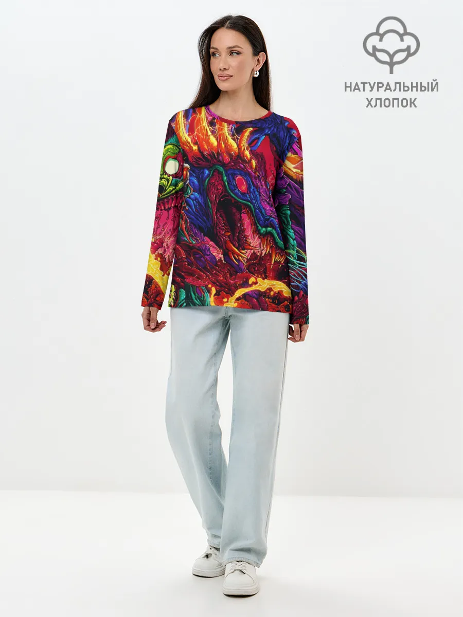 Лонгслив женский. Хлопок / Hyper Beast