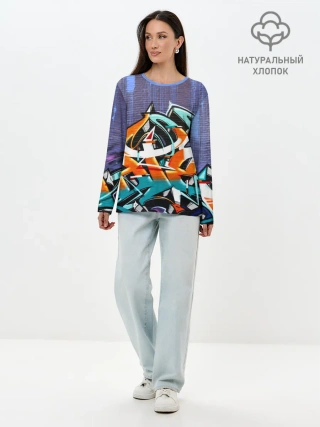 Лонгслив женский. Хлопок / Уличный художник