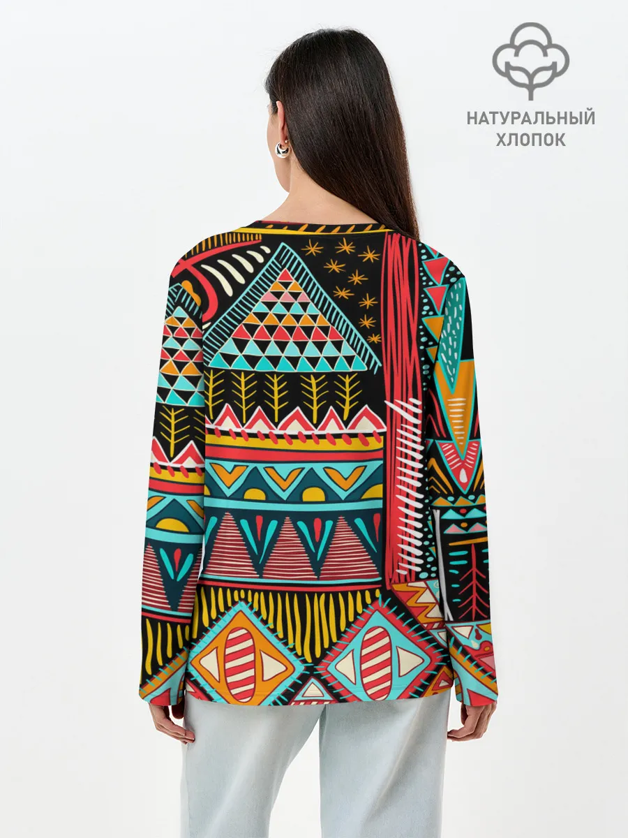 Лонгслив женский. Хлопок / Африканский стиль