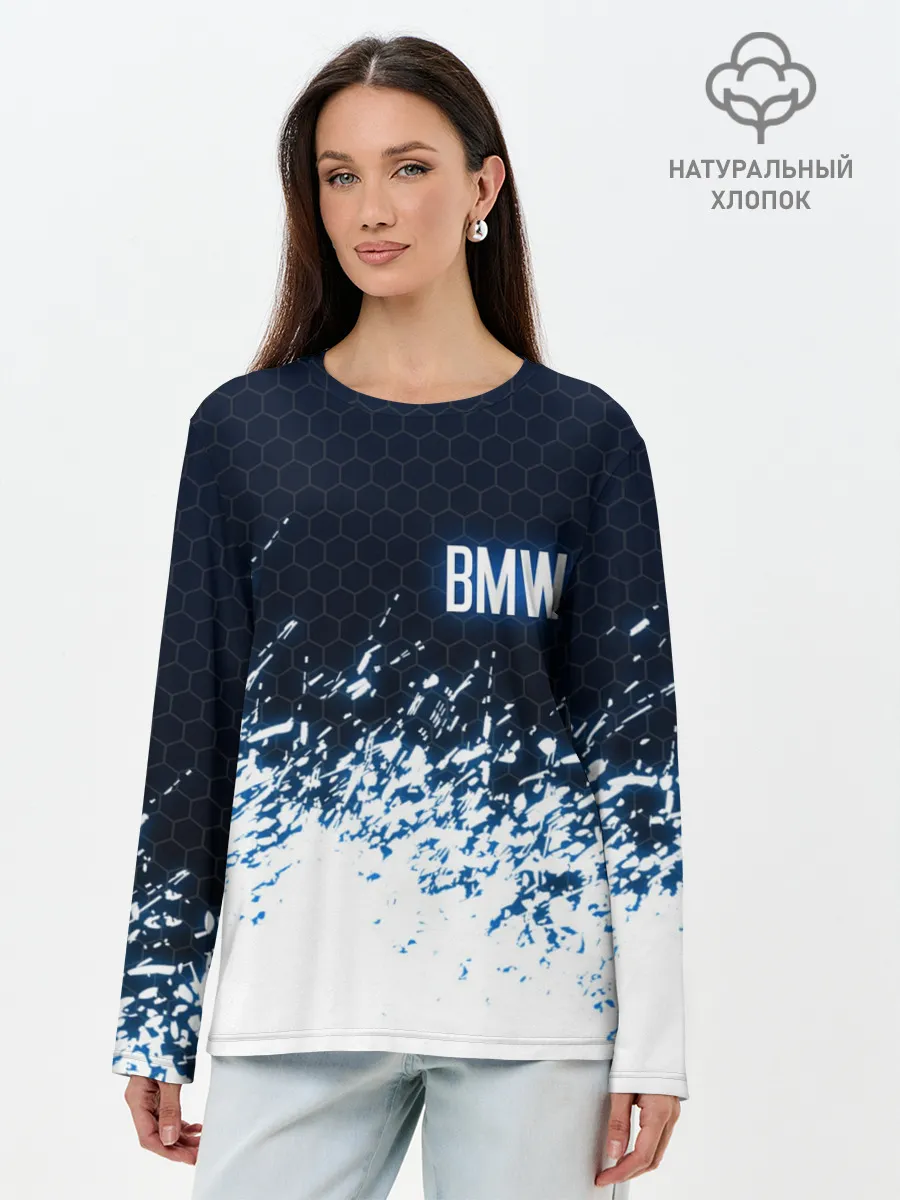 Лонгслив женский. Хлопок / BMW